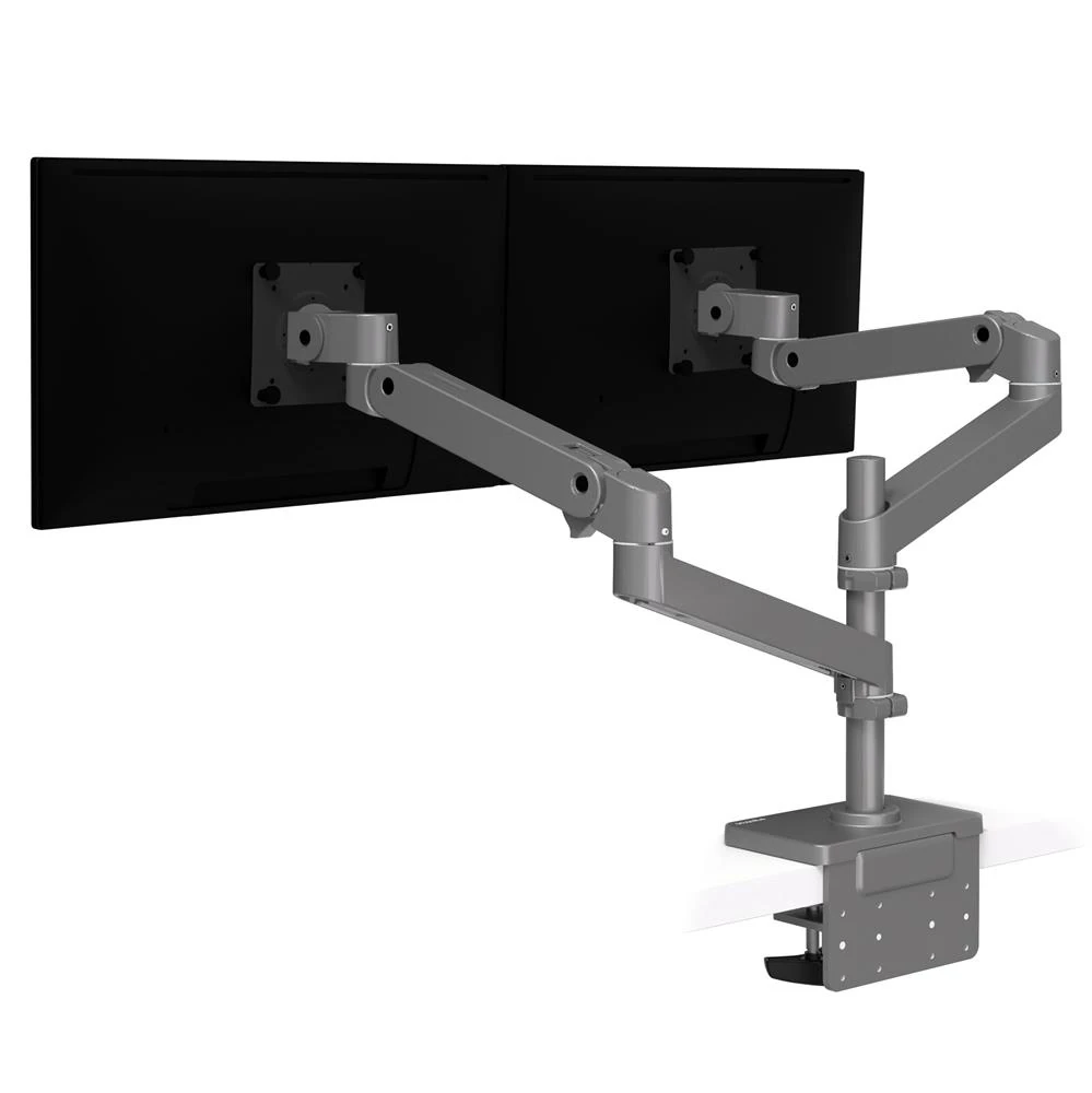 uchwyt do monitorów na biurko, dwa ekrany jeden obok drugiego, LX Pro Dual Stacking Arm